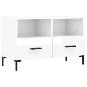 Berkfield TV Cabinet High Gloss White 80x36x50 cm Engineered Wood