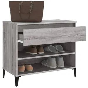 Berkfield Shoe Cabinet Grey Sonoma 70x36x60 cm Engineered Wood