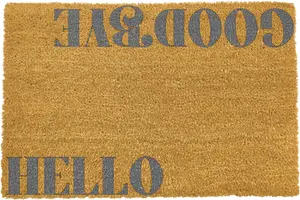 Grey Hello Goodbye Mirrored Doormat