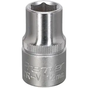 High-Quality 12mm Steel Drive Socket - 1/2" Square Drive for Professionals and DIY Enthusiasts