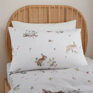 Bianca Bedding Bunny Rabbit Friends Cotton Duvet Cover Set with Pillowcases White