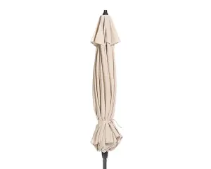 Ivory 2.7m Crank and Tilt LED Strip Parasol (38mm Pole, 8 Ribs)