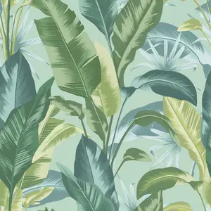 Envy Leaf It Out Midnight Tropical Smooth Wallpaper Sample