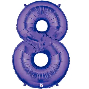 Oaktree Number 8 Foil Balloon Purple (One Size)