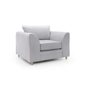 Chicago Velvet Armchair in Light Grey