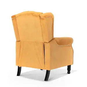 Velvet Gold Marianna Manual Recliner Wingback Chair