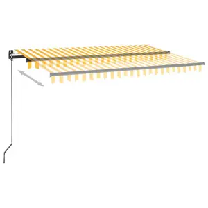 Berkfield Manual Retractable Awning with LED 400x350 cm Yellow and White