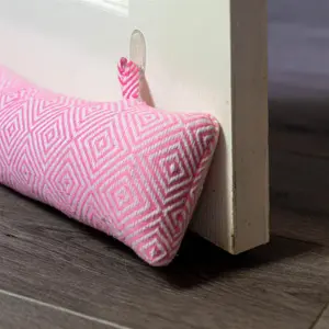 Nicola Spring - Chevron Draught Excluder - 80cm Pink