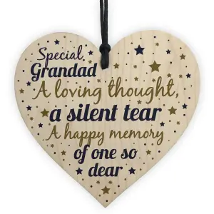 Red Ocean Grandad Memorial Decorations Birthday Christmas Xmas Tree Baubles Wooden Heart Grandparent Gift