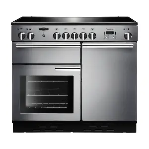 Rangemaster PROP100ECSSC Freestanding Electric Range cooker with Ceramic Hob - Stainless steel effect