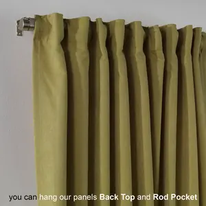 Extra Long & Extra Wide Decorative Curtain Single Panel Olive Green / 280cm Width x 500cm Drop