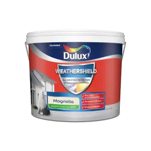 Dulux Weathershield Magnolia Smooth Matt Masonry paint, 10L