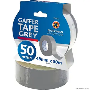 Gaffer Grey Duct Tape Strong Reliable Strong Multipurpose Repair Adhesive 50M