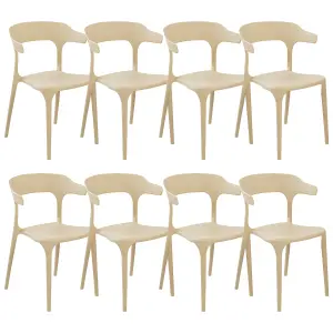 Set of 8 Dining Chairs GUBBIO Sand Beige