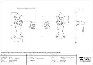 From The Anvil Natural Textured Curly Lever Latch Set