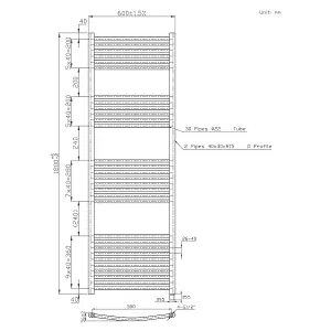 Right Radiators Prefilled Electric Curved Heated Towel Rail Bathroom Ladder Warmer Rads - Chrome 1800x600 mm