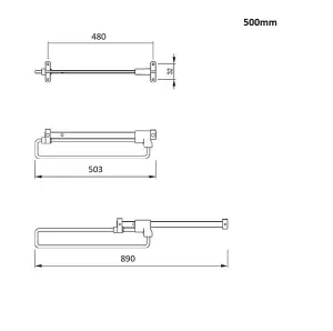 Pull-out clothes hanger - standard - 500mm