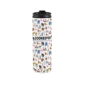 Zookeeper Travel Mug - Novelty Zoo Worker Animal Gift - Stainless Steel Vacuum-Sealed Double-Walled Hot/Cold Drinks Travel Flask