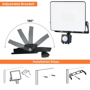 Integrated PIR LED floodlight with PIR Sensor 30W, 3600 Lumens, IP65, Day Light 6500K