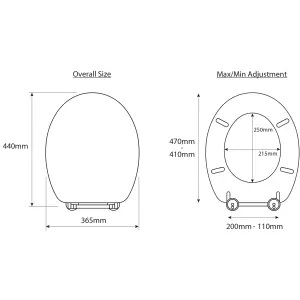 Croydex Flexi-Fix Rutland Oak effect Standard Soft close Toilet seat