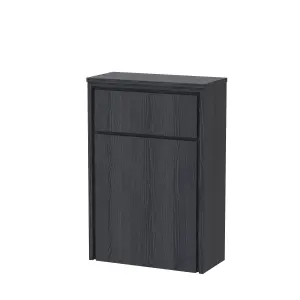 Contemporary Floor Standing WC Unit - 818 x 555 x 260mm - Graphite Grey Woodgrain