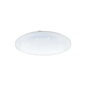 Wall Flush Ceiling Light White Shade White Plastic Crystal Effect LED 33.5W