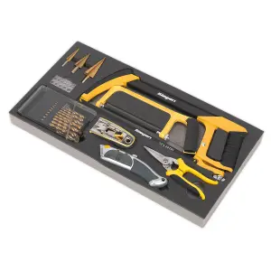 Sealey Cutting & Drilling Set With Tool Tray 28 Pieces Yellow/Black S01133