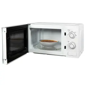 Abode Manual Microwave 700W 20L 5 Power Levels & Defrost White AMM2001-M