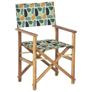 Set of 2 Garden Chairs CINE Acacia Wood Multicolour