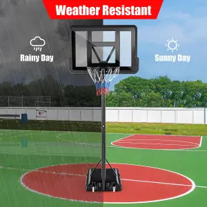 Costway Portable Basketball Hoop for Both Youth and Adults Height Adjustable 1.35-3.05m