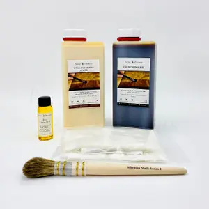 Priory Polishes French Polishing Kit - French Polish, Sanding Sealer, Brush, Rubber