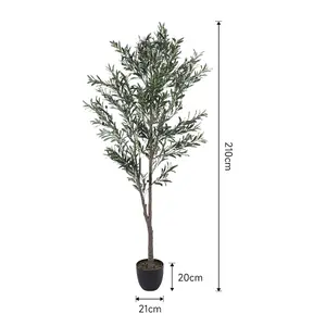 210cm H Artificial Olive Tree Decorative Plant in Planter Suitable for Office Living Room