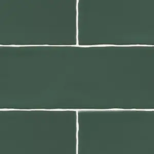 Vernisse Dark green Gloss Plain Embossed Ceramic Indoor Wall Tile, Pack of 41, (L)301mm (W)75.4mm