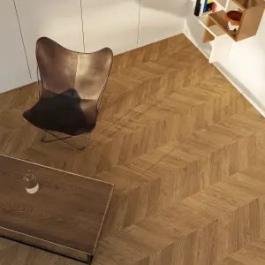 GoodHome Leyton Honey Chevron Wood effect Laminate Flooring, 1.72m²