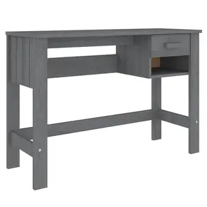 Berkfield Desk Dark Grey 110x40x75 cm Solid Wood Pine