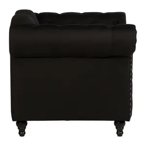 Interiors by Premier Black Chesterfield Chair, Backrest Lounge Chair, Easy to Maintain Accent chair for Living Room