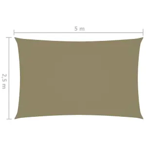 Berkfield Sunshade Sail Oxford Fabric Rectangular 2.5x5 m Beige