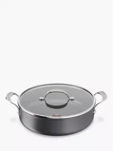 Jamie Oliver By Tefal Hard Anodised Aluminium Non-Stick All-In-One Casserole Pan With Glass Lid, 30cm