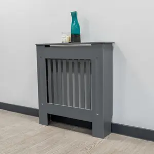 Grey Vertical Line Design Radiator Cover - Small