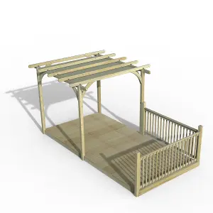 Forest Garden Grey Rectangular Pergola & decking kit, x3 Post x2 Balustrade (H) 2.5m x (W) 5.2m - Canopy included