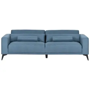 3 Seater Fabric Sofa Blue ANGE