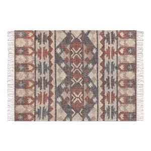 Jute Area Rug 140 x 200 cm Multicolour KALFA