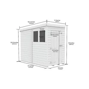 DIY Sheds 4x8 Pent Shed - Single Door With Windows