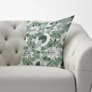 Geometric Pastel Green Cushions 60cm x 60cm