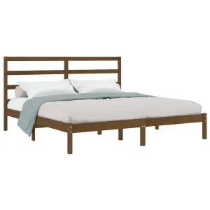 Berkfield Bed Frame Honey Brown Solid Wood Pine 200x200 cm