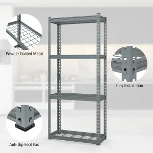 Costway 4-Tier Garage Storage Shelves Adjustable Heavy Duty Metal Storage Shelving Unit 71 x 31 x 152 cm