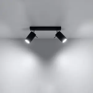 Ring Steel Black 2 Light Classic Ceiling Light