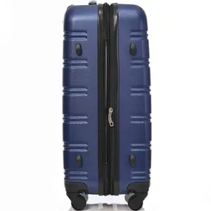 ABS Hard Shell Travel Trolley Suitcase 4 Wheel Luggage Set Hand Luggage 24 Inch Deep Blue