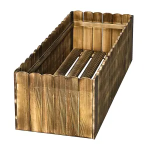 Outsunny 109L Raised Flower Bed Garden Container Box Planter Display Wood