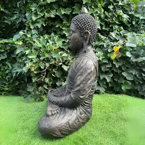 Timeless Zen Large Antique Bronze Meditating Buddha Garden Ornament